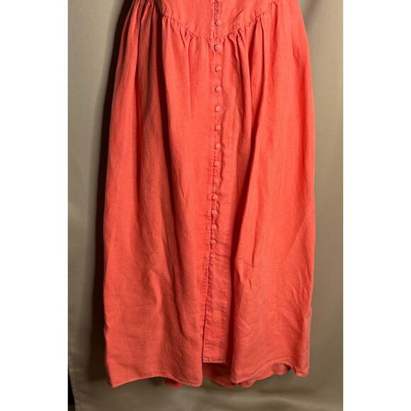 Mara Hoffman Coral Linen Mischa Maxi Dress 12 - Picture 10 of 13